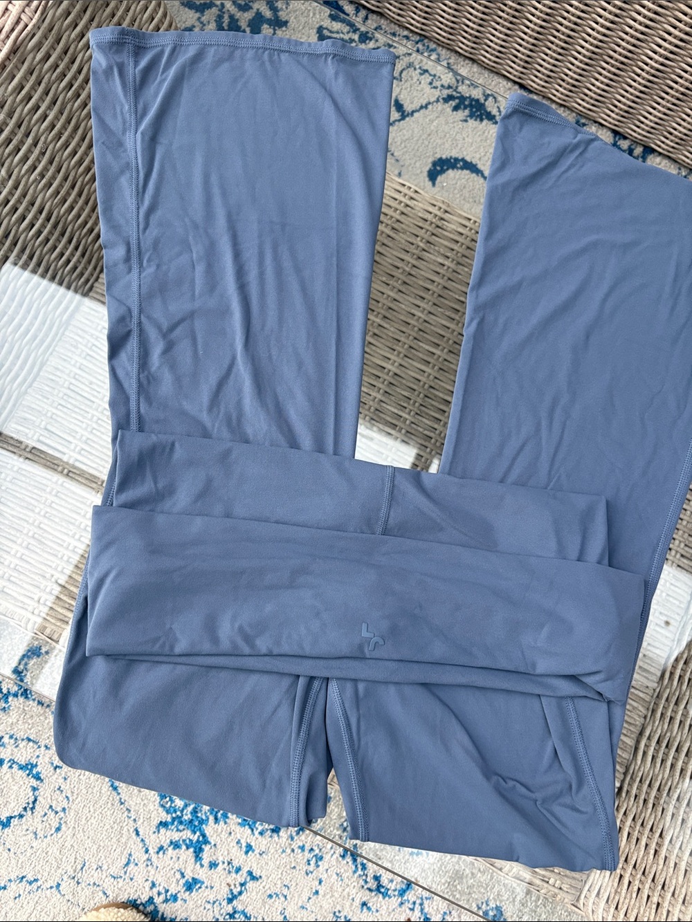 JoyLab Wide-Leg High-Rise Active Pants in Dusty Blue